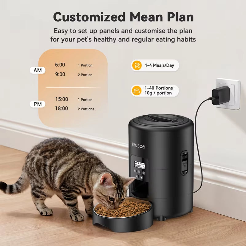 2L Automatic Pet Feeder Smart Auto Dog & Cat Food Kibble Button Version Smart Dog Feeder Dispenser Pet Feeding Supplies